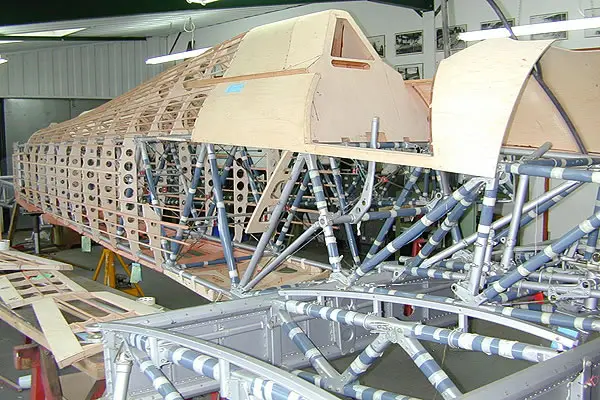 New wood structure over Hawker tubular airframe
